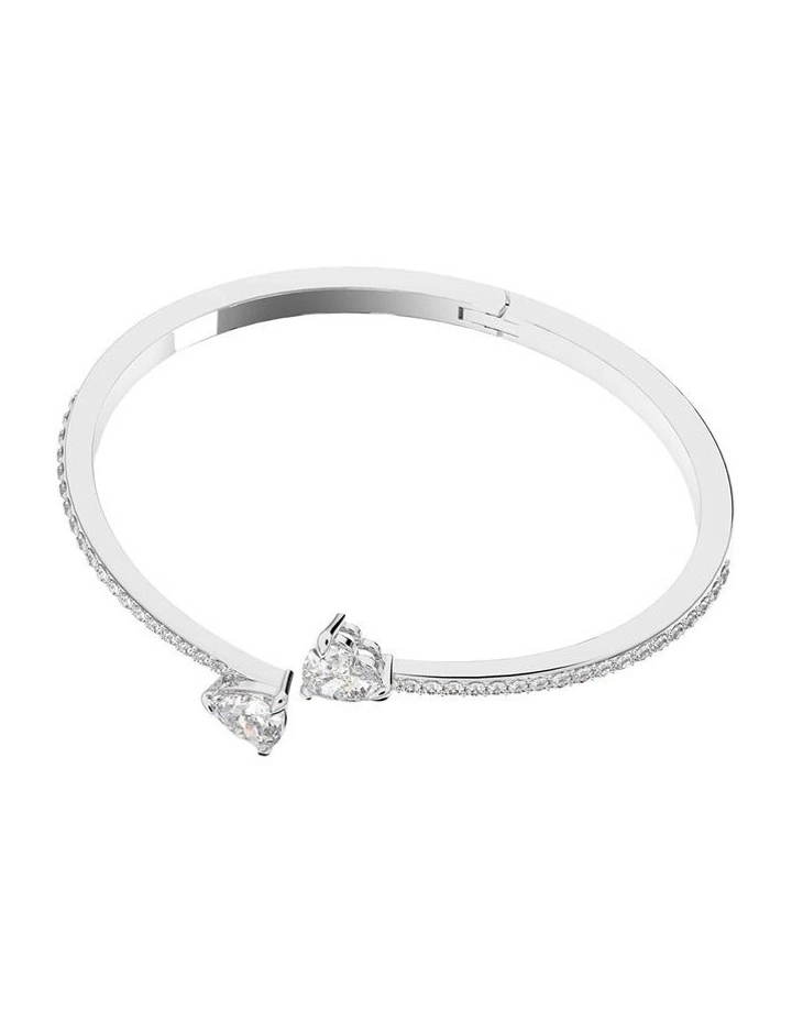 Mesmera bangle Heart Rhodium plated in White image 2