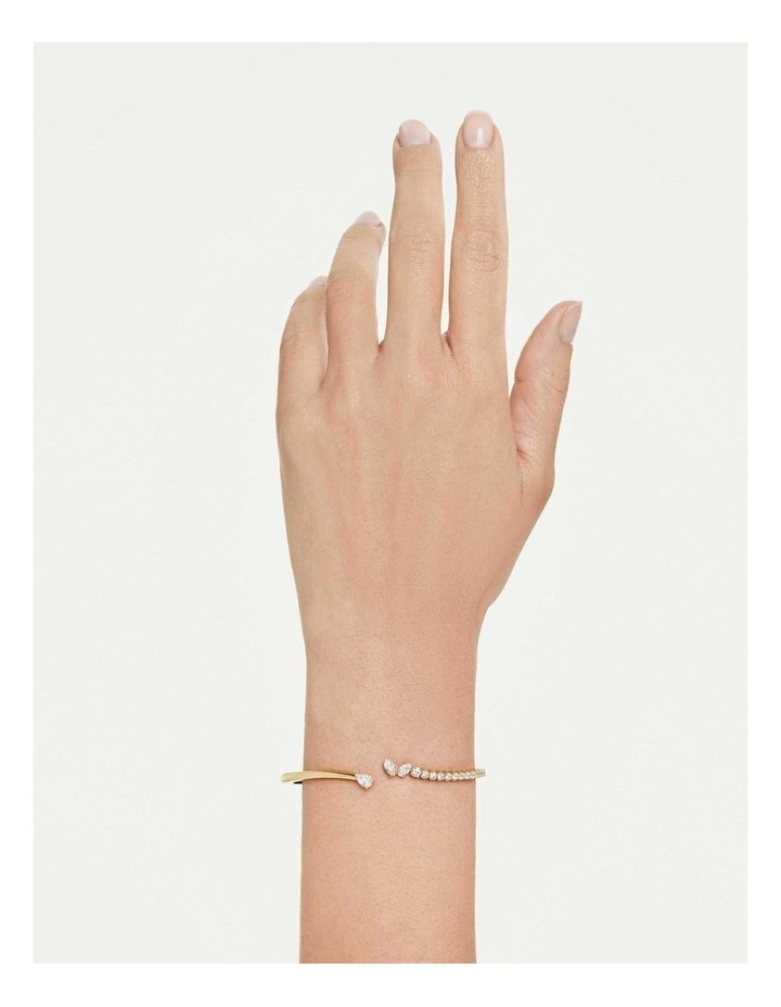 Mesmera bangle Mixed cuts 18K gold finish in White image 5