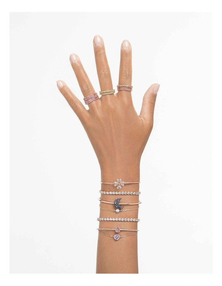 Matrix Tennis bracelet Round cut 18K rose gold finish in White image 5