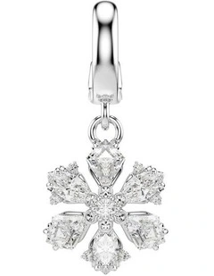 Idyllia charm Mixed cuts Snowflake Rhodium plated in White