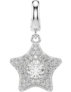 Sublima charm Round cut Star Rhodium plated in White