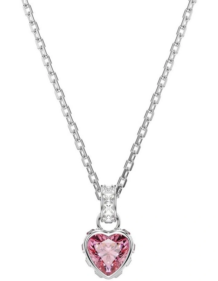 Chroma pendant Mixed cuts Rhodium plated in Pink image 1