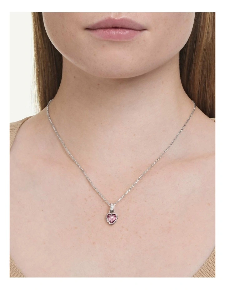 Chroma pendant Mixed cuts Rhodium plated in Pink image 6