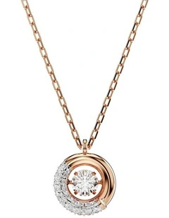 Dextera pendant Round cut 18K rose gold finish in White