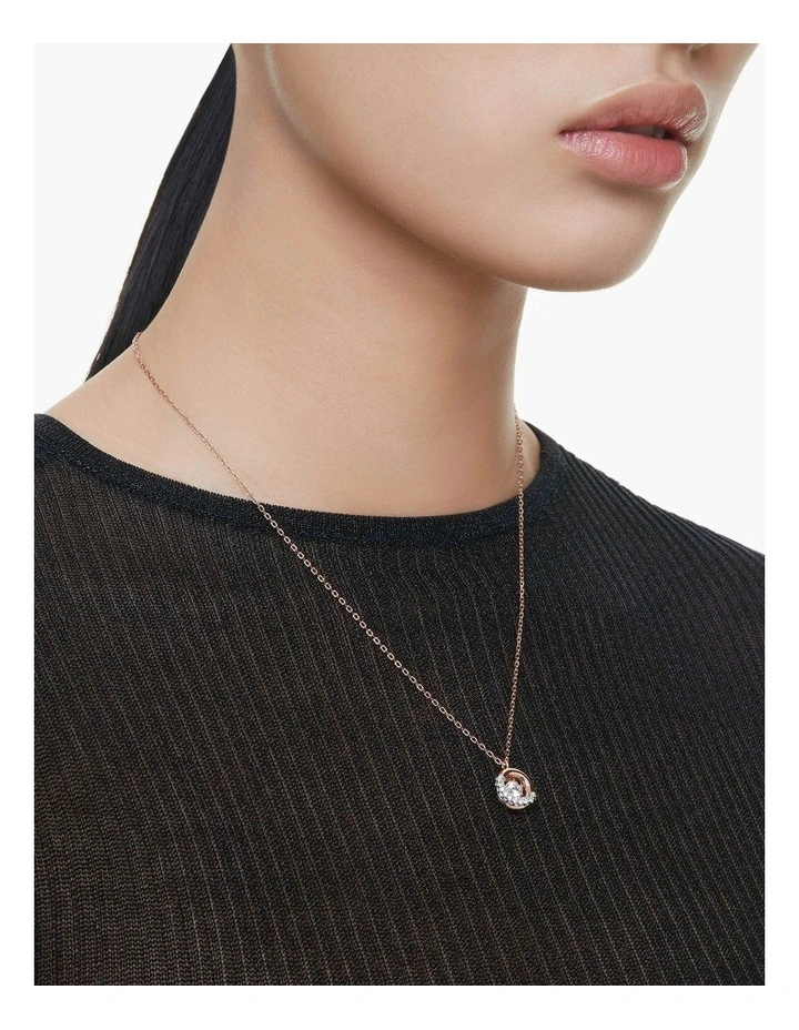 Dextera pendant Round cut 18K rose gold finish in White image 5