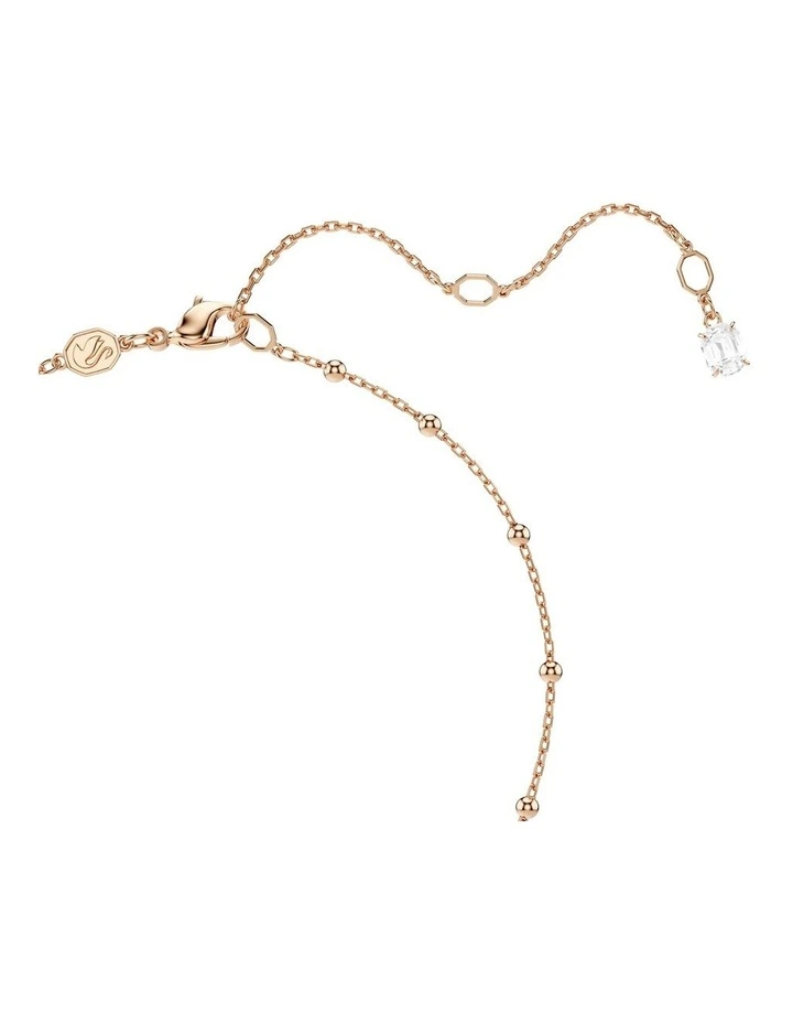 Imber Y necklace Round cut 18K rose gold finish in White image 4