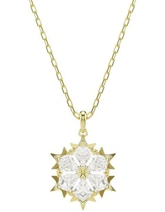 Magic pendant Mixed cuts Snowflake 18K gold finish in White