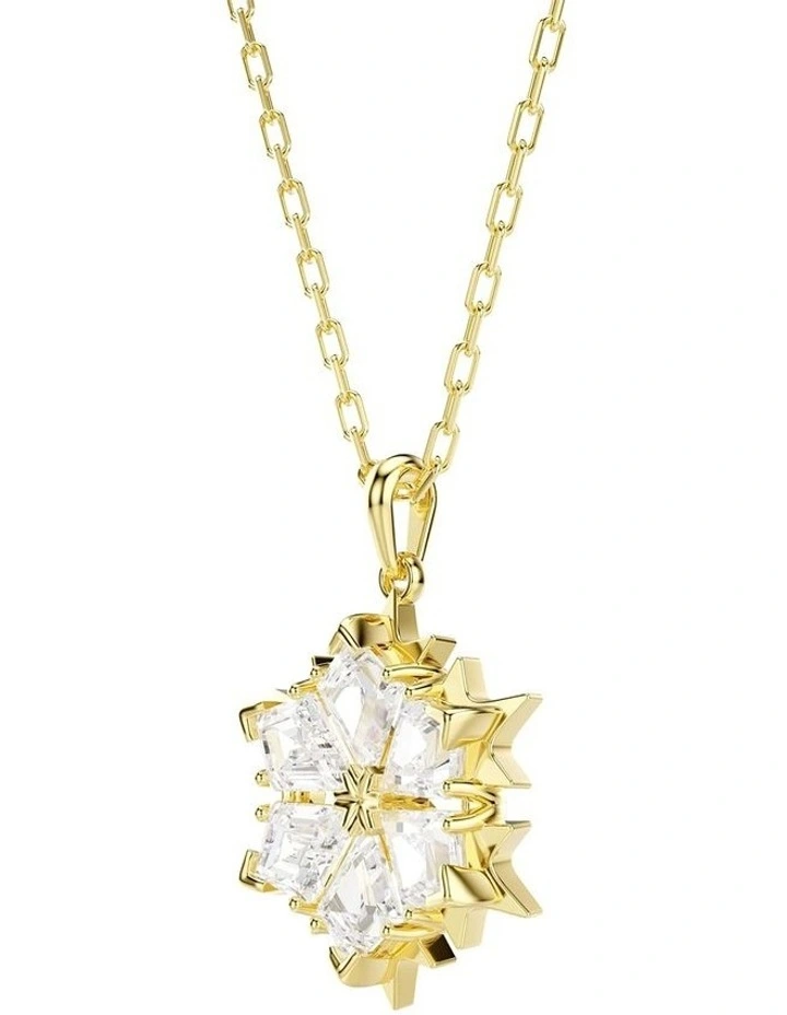 Magic pendant Mixed cuts Snowflake 18K gold finish in White image 3