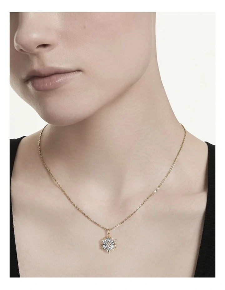 Magic pendant Mixed cuts Snowflake 18K gold finish in White image 6