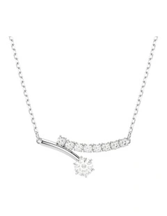 Matrix necklace Round cut Rhodium plated in White