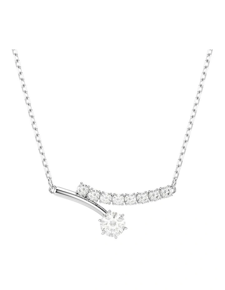 Matrix necklace Round cut Rhodium plated in White image 1