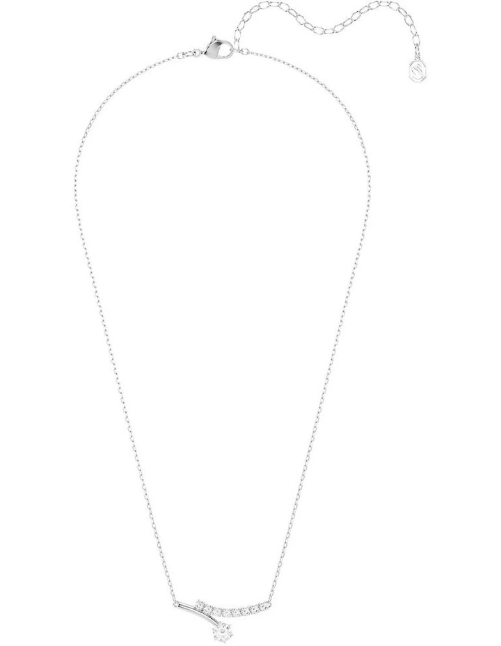 Matrix necklace Round cut Rhodium plated in White image 2