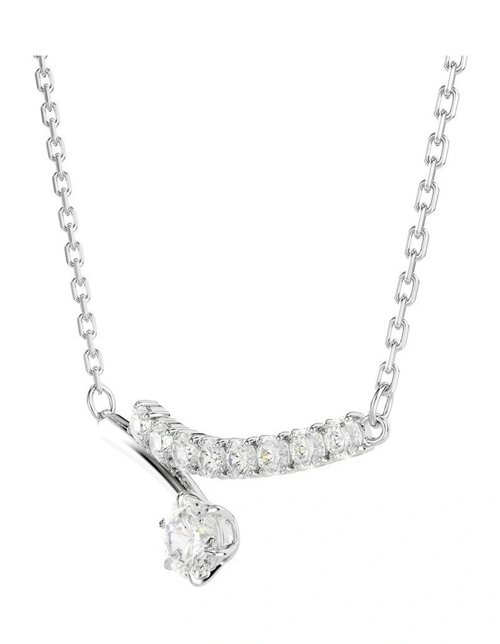 Matrix necklace Round cut Rhodium plated in White image 3