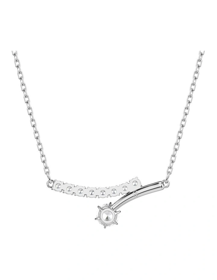 Matrix necklace Round cut Rhodium plated in White image 5