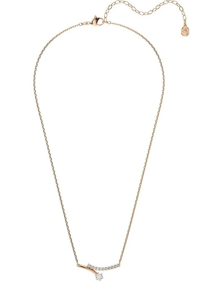 Matrix necklace Round cut 18K rose gold finish in White image 2