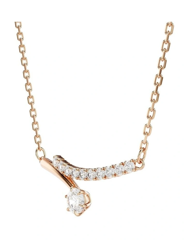 Matrix necklace Round cut 18K rose gold finish in White image 3