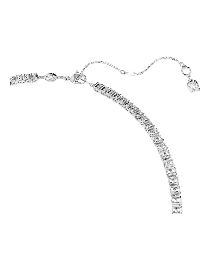 Matrix Y necklace Round cut Rhodium plated in White image 4