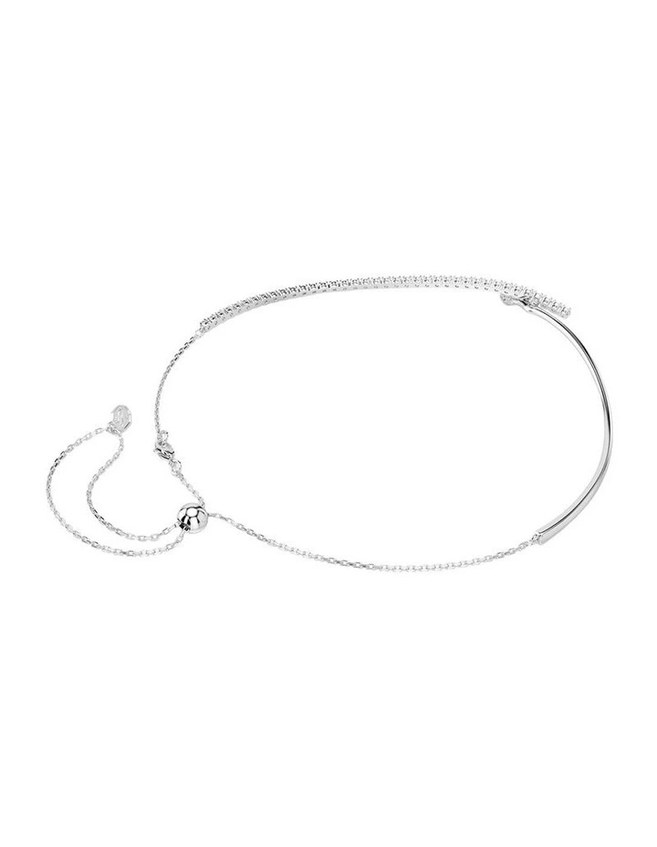 Matrix necklace Round cut Rhodium plated in White image 4