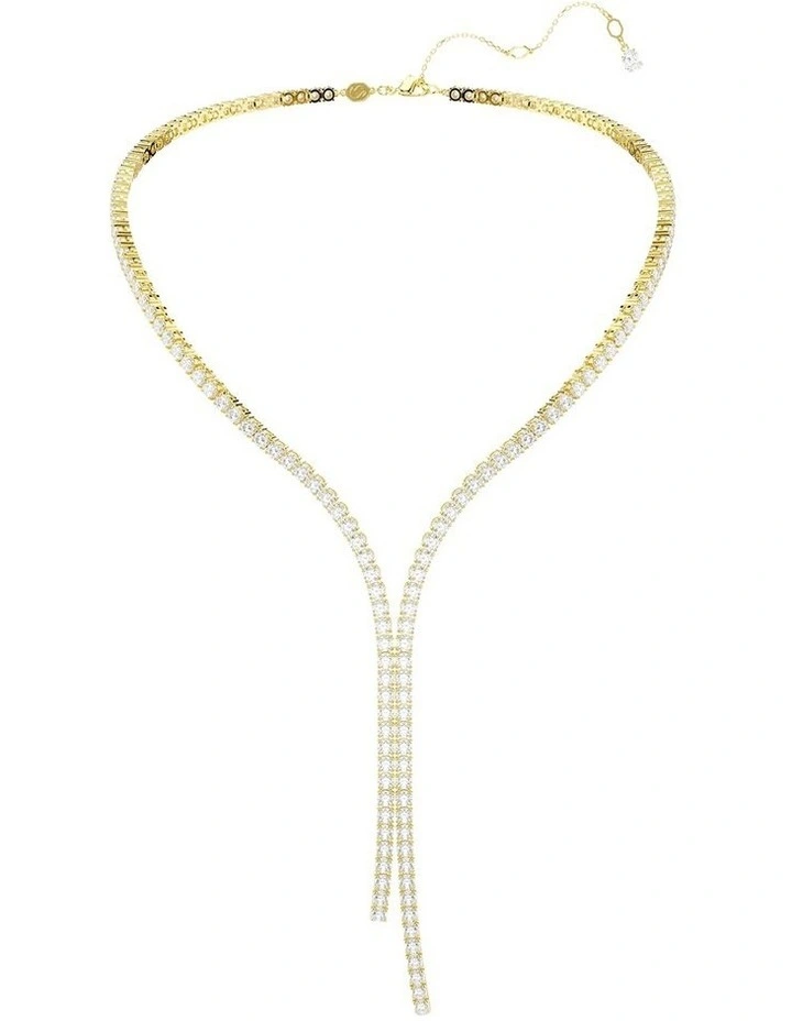 Matrix Y necklace Round cut 18K gold finish in White image 2