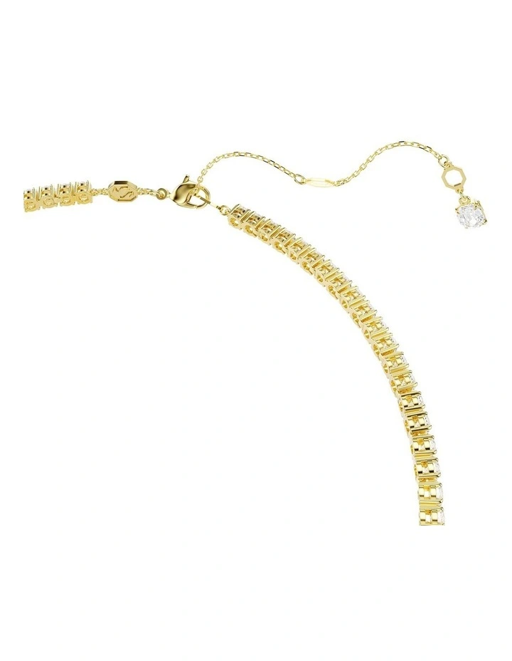 Matrix Y necklace Round cut 18K gold finish in White image 3