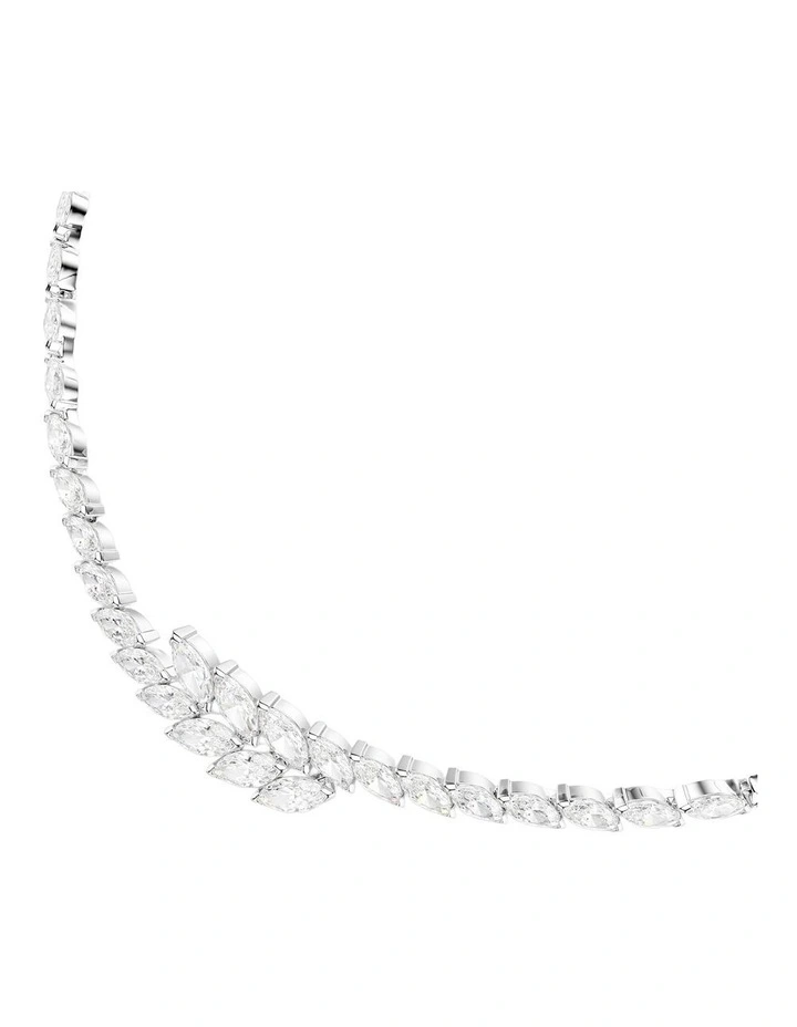 Mesmera necklace Marquise cut Rhodium plated in White image 2