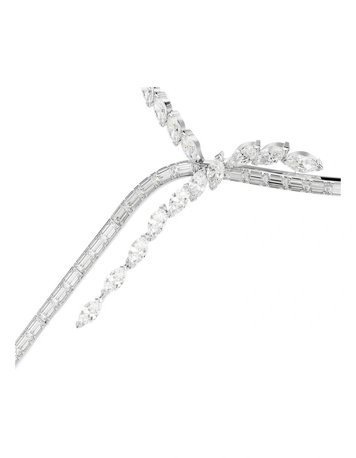 Mesmera Y necklace Mixed cuts Rhodium plated in White image 2