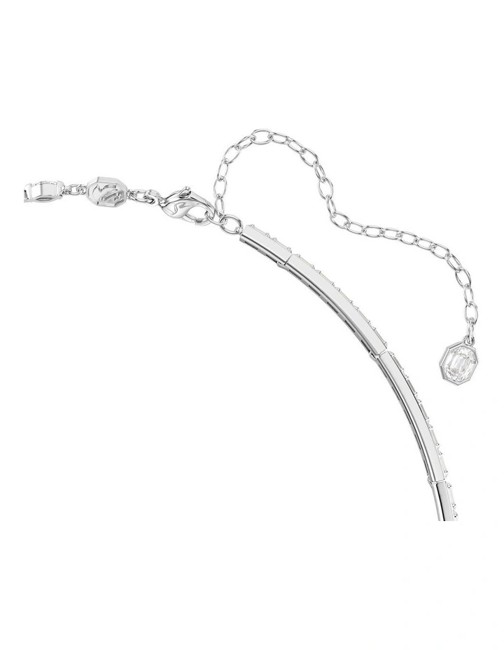 Mesmera Y necklace Mixed cuts Rhodium plated in White image 3