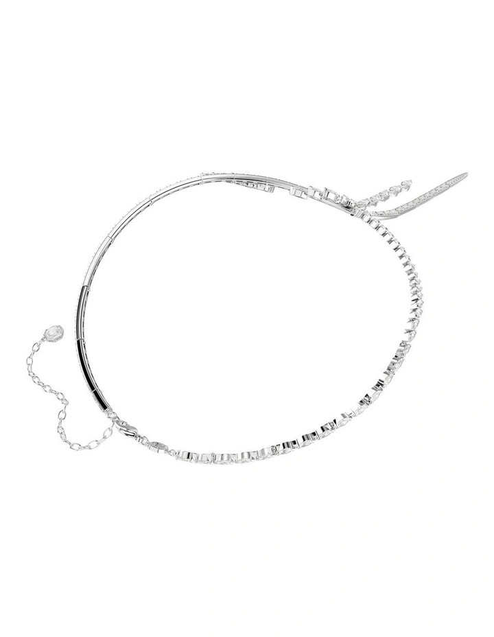 Mesmera Y necklace Mixed cuts Rhodium plated in White image 4
