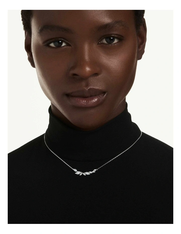Mesmera necklace Marquise cut Rhodium plated in White image 6