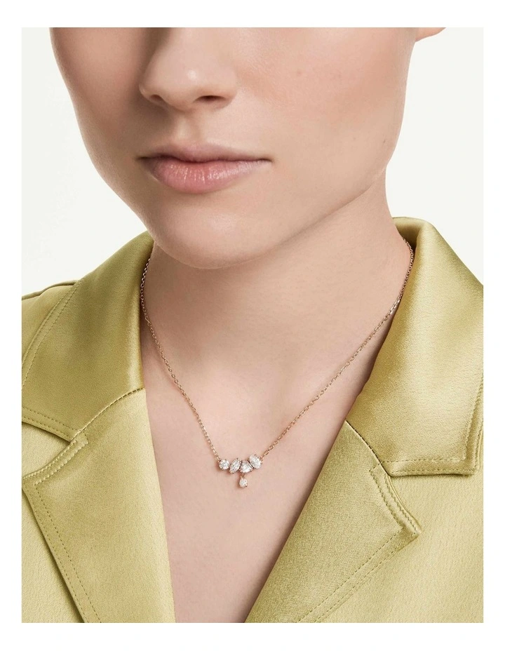 Mesmera necklace Mixed cuts 18K rose gold finish in White image 6