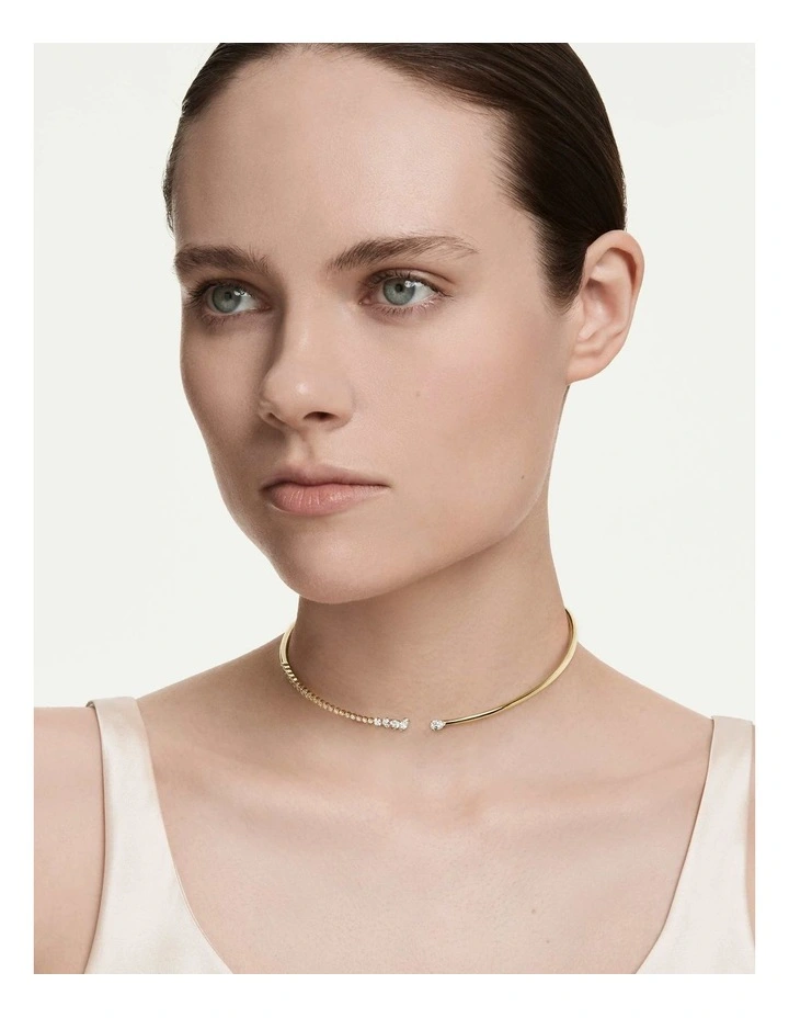 Mesmera choker Mixed cuts 18K gold finish in White image 5