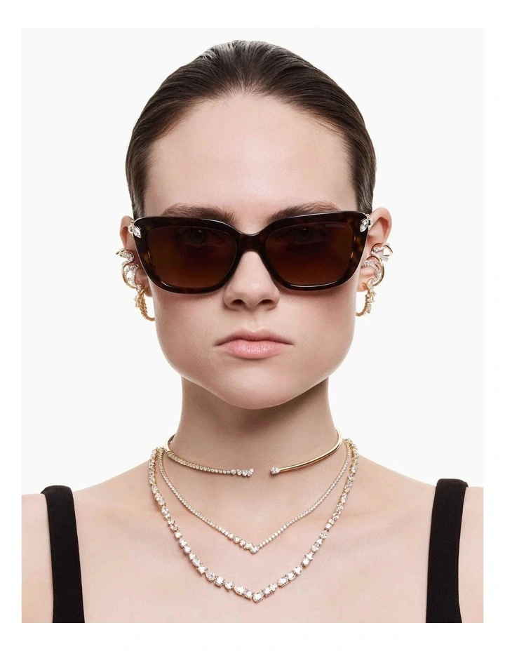 Mesmera choker Mixed cuts 18K gold finish in White image 6