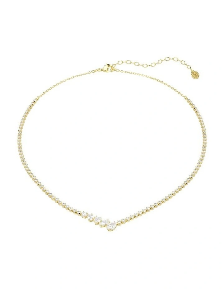 Mesmera necklace Mixed cuts 18K gold finish in White image 1