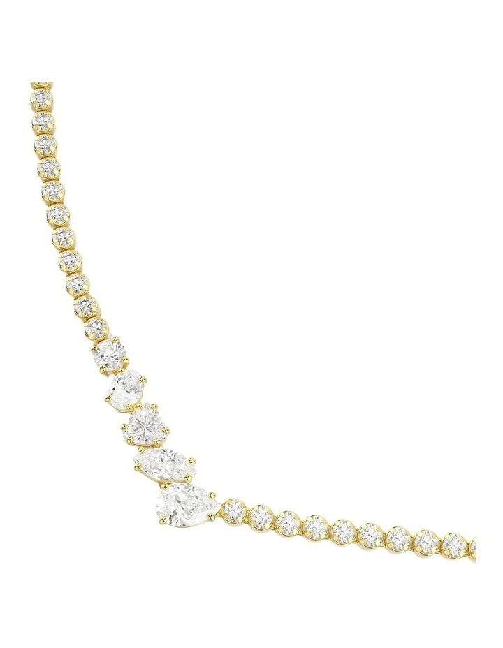 Mesmera necklace Mixed cuts 18K gold finish in White image 2