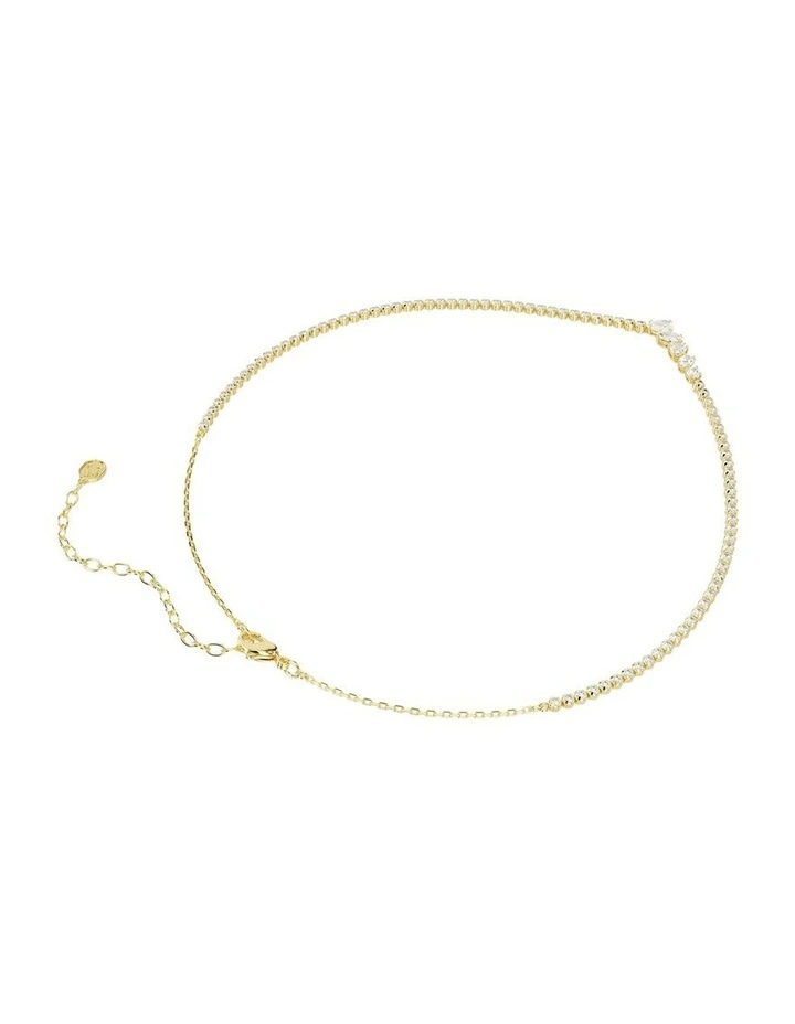 Mesmera necklace Mixed cuts 18K gold finish in White image 4
