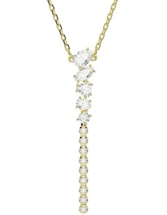 Mesmera Y necklace Mixed cuts 18K gold finish in White