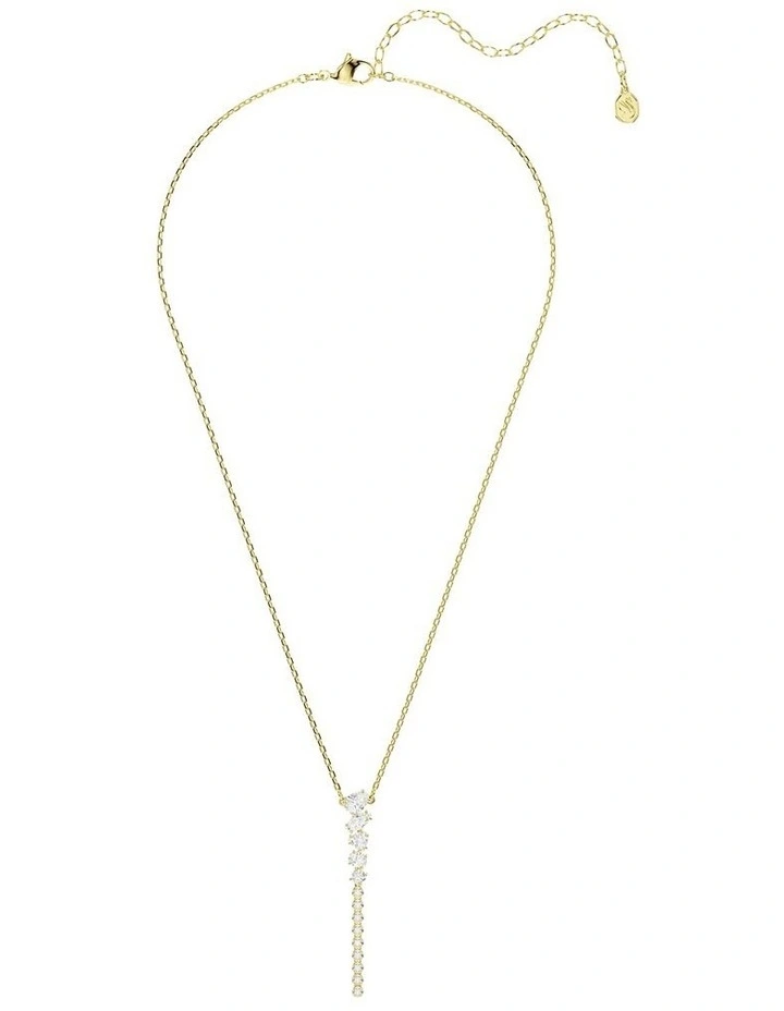 Mesmera Y necklace Mixed cuts 18K gold finish in White image 2