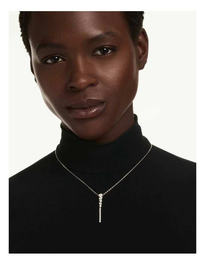 Mesmera Y necklace Mixed cuts 18K gold finish in White image 6