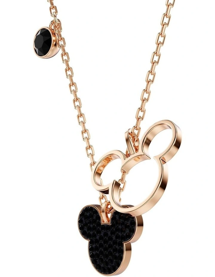 Mickey & Minnie pendant 18K rose gold finish in Black image 3