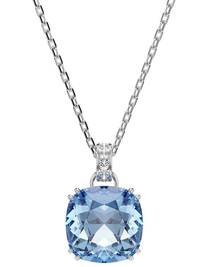 Millenia pendant Cushion cut Rhodium plated in Blue image 1