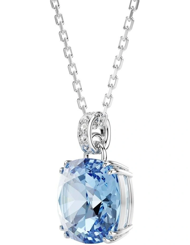Millenia pendant Cushion cut Rhodium plated in Blue image 3