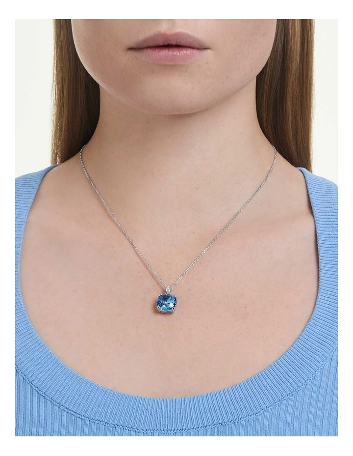 Millenia pendant Cushion cut Rhodium plated in Blue image 6