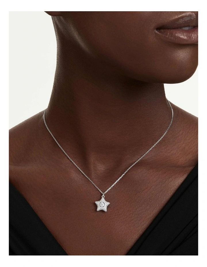 Sublima pendant Round cut Star Rhodium plated in White image 6
