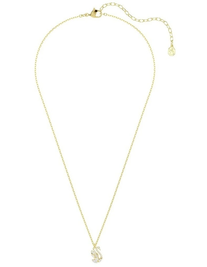 Swan pendant Mixed cuts Swan 18K gold finish in White image 2