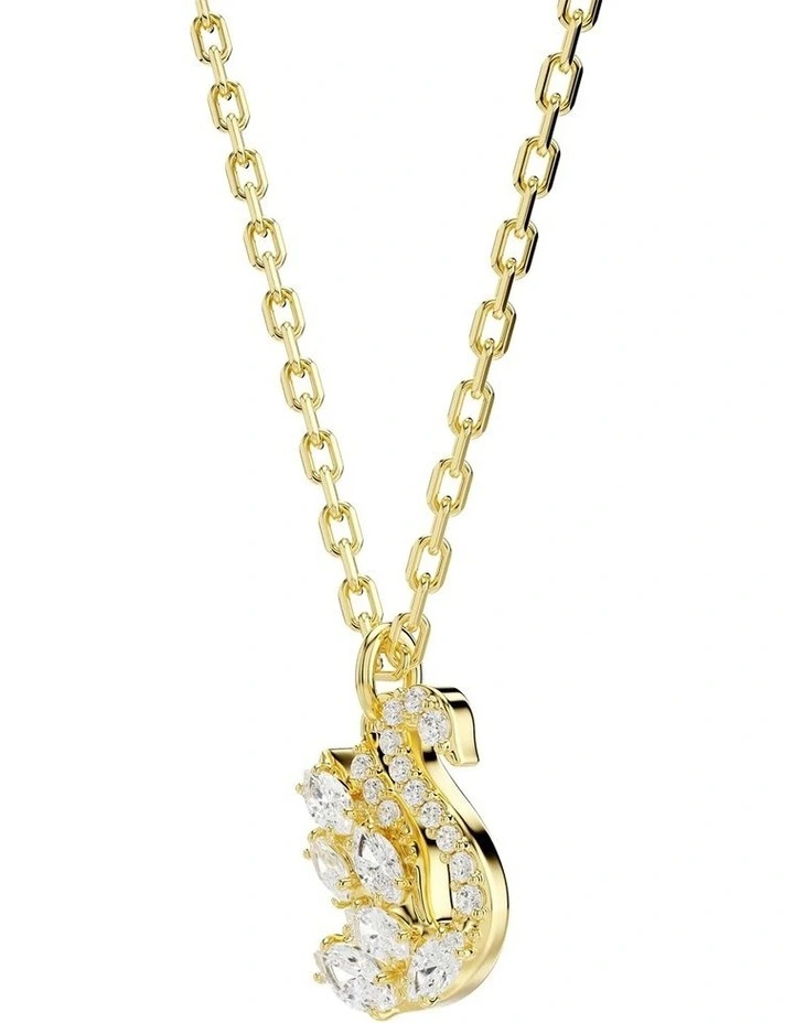Swan pendant Mixed cuts Swan 18K gold finish in White image 3