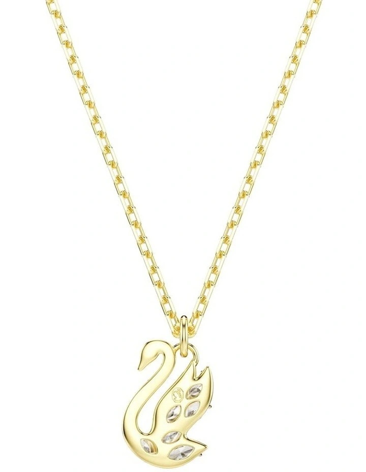 Swan pendant Mixed cuts Swan 18K gold finish in White image 5