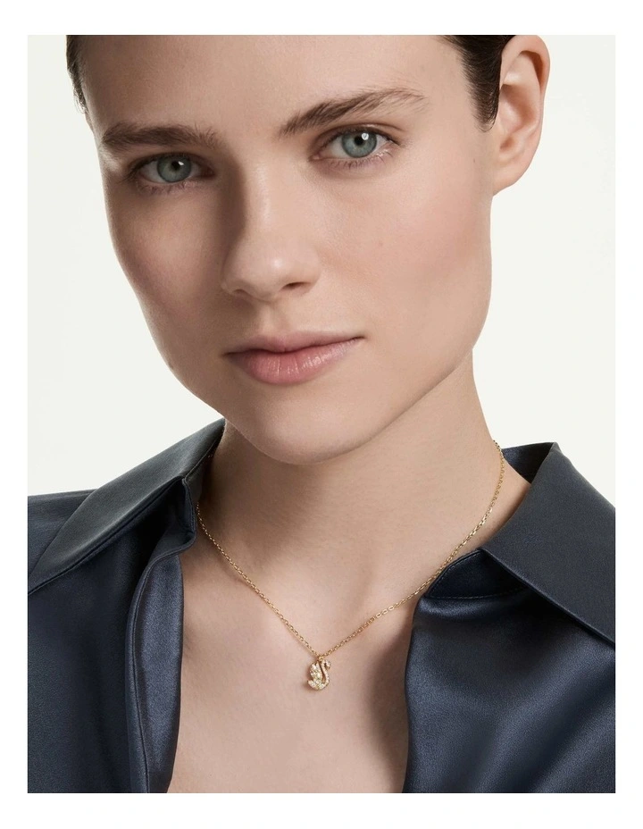 Swan pendant Mixed cuts Swan 18K gold finish in White image 6