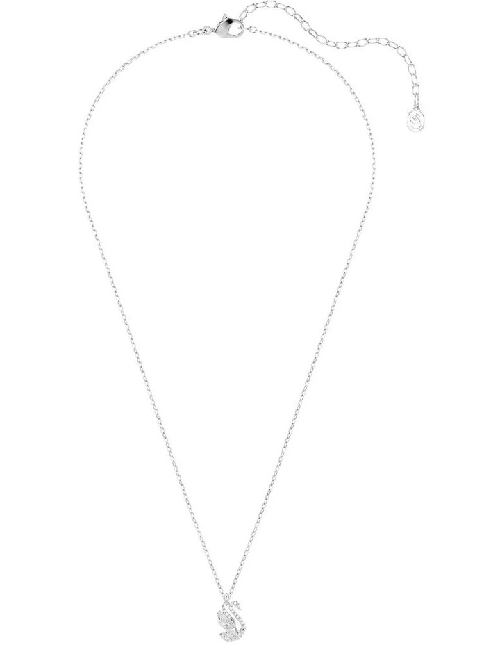 Swan pendant Mixed cuts Swan Rhodium plated in White image 2