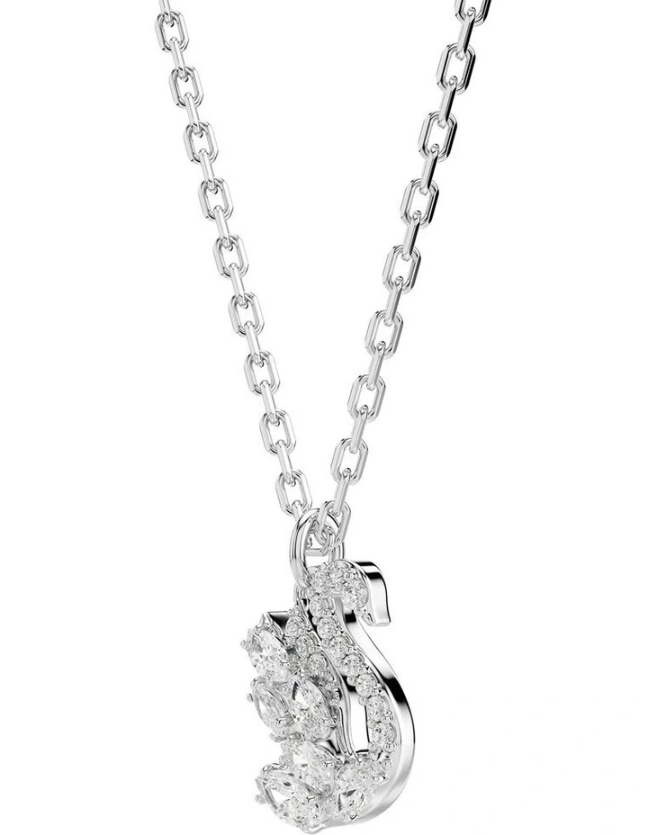 Swan pendant Mixed cuts Swan Rhodium plated in White image 3