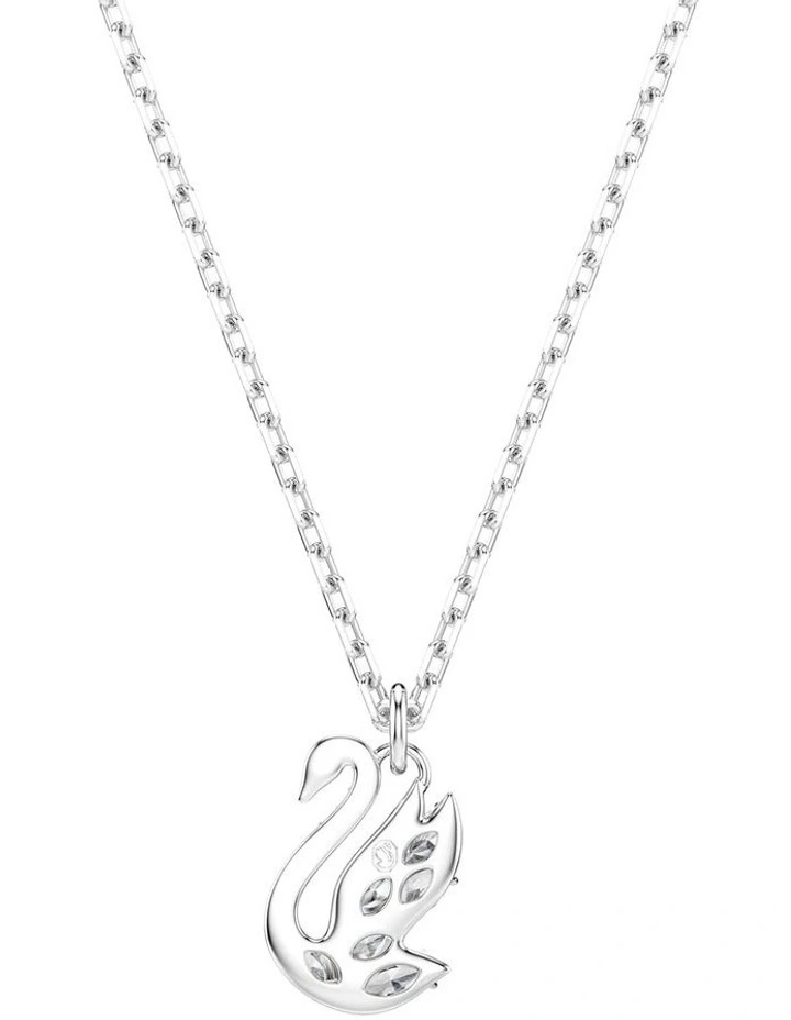 Swan pendant Mixed cuts Swan Rhodium plated in White image 5